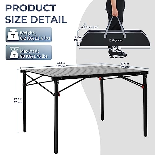 Folding Camping Table Portable Aluminum Roll Up Lightweight for Outdoor Picnic F98743