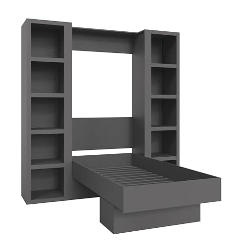 Queen Murphy Wall Bed with Two Bookshelves Y365306