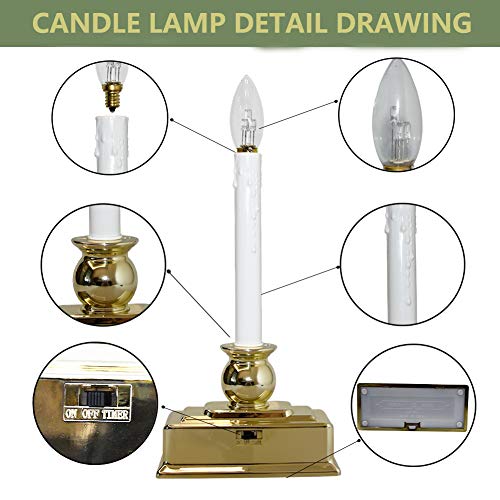 Christmas Window Candles with Timer, LED Flickering Lights, Set of 4 E354346