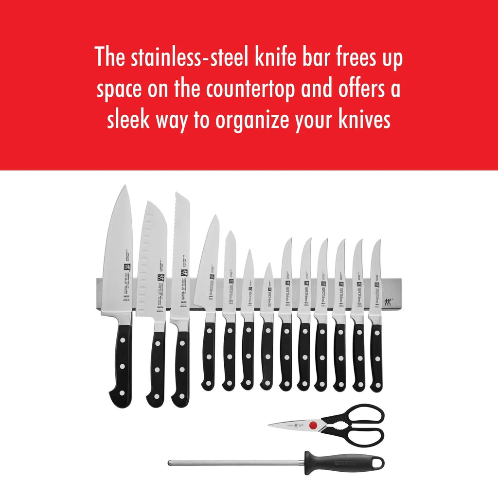 16-pc Knife Set with Stainless Magnetic Knife Bar C2488