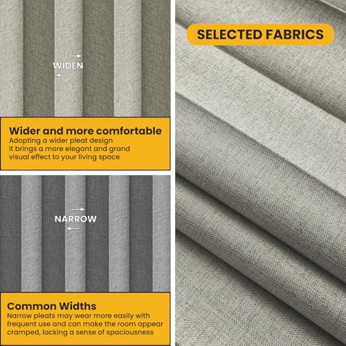 Accordion Room Divider Curtains with Ceiling Track, Grey, W100 x L84 J296