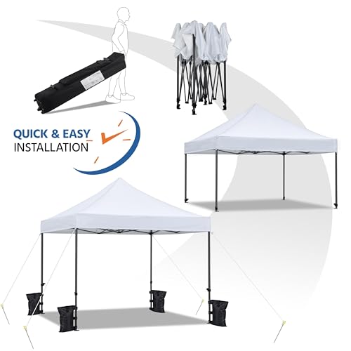 Heavy Duty Pop Up Canopy Tent 10x20 with Wheeled Carry Bag, White X6840