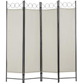 4 Panel Room Divider 6FT Steel Frame Folding Privacy Screen S6430