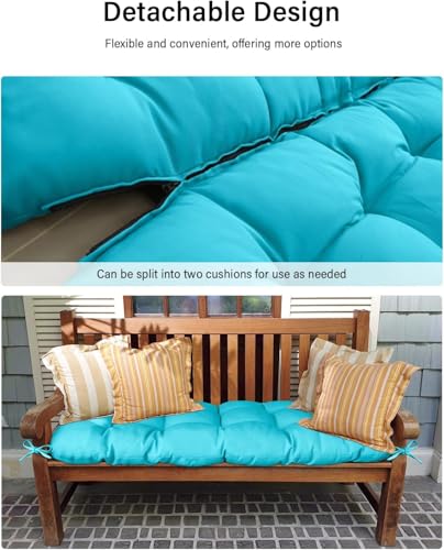 Porch Swing Cushion 2-3 Seater with Backrest, Waterproof, 48x40x5 Inch, Burgundy C863692