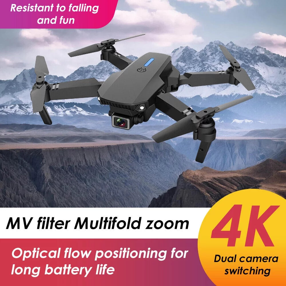 4K HD Dual Camera RC Drone with WiFi FPV, 4 Batteries Included P729255