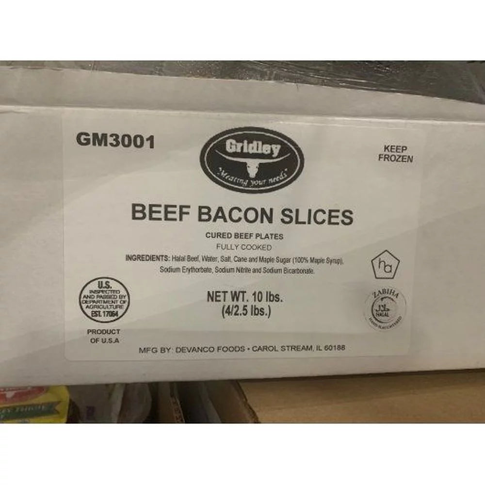 Sliced Halal Beef Bacon, 2.5 Pound I711460