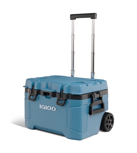 52Qt Wheeled Cooler, Insulated Hard Shell Ice Chest U65603