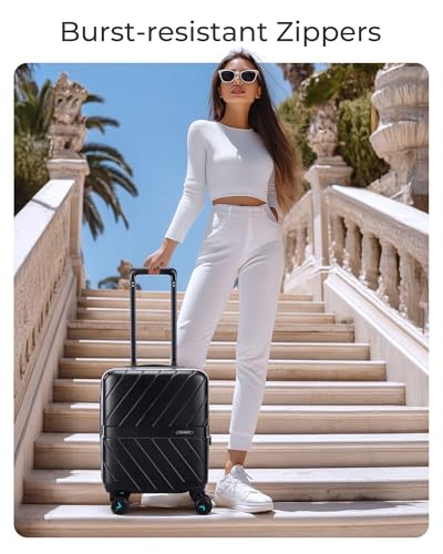 Carry On Luggage 22x14x9 with TSA Lock, Hardside Spinner Suitcase 20 inch Black P3277