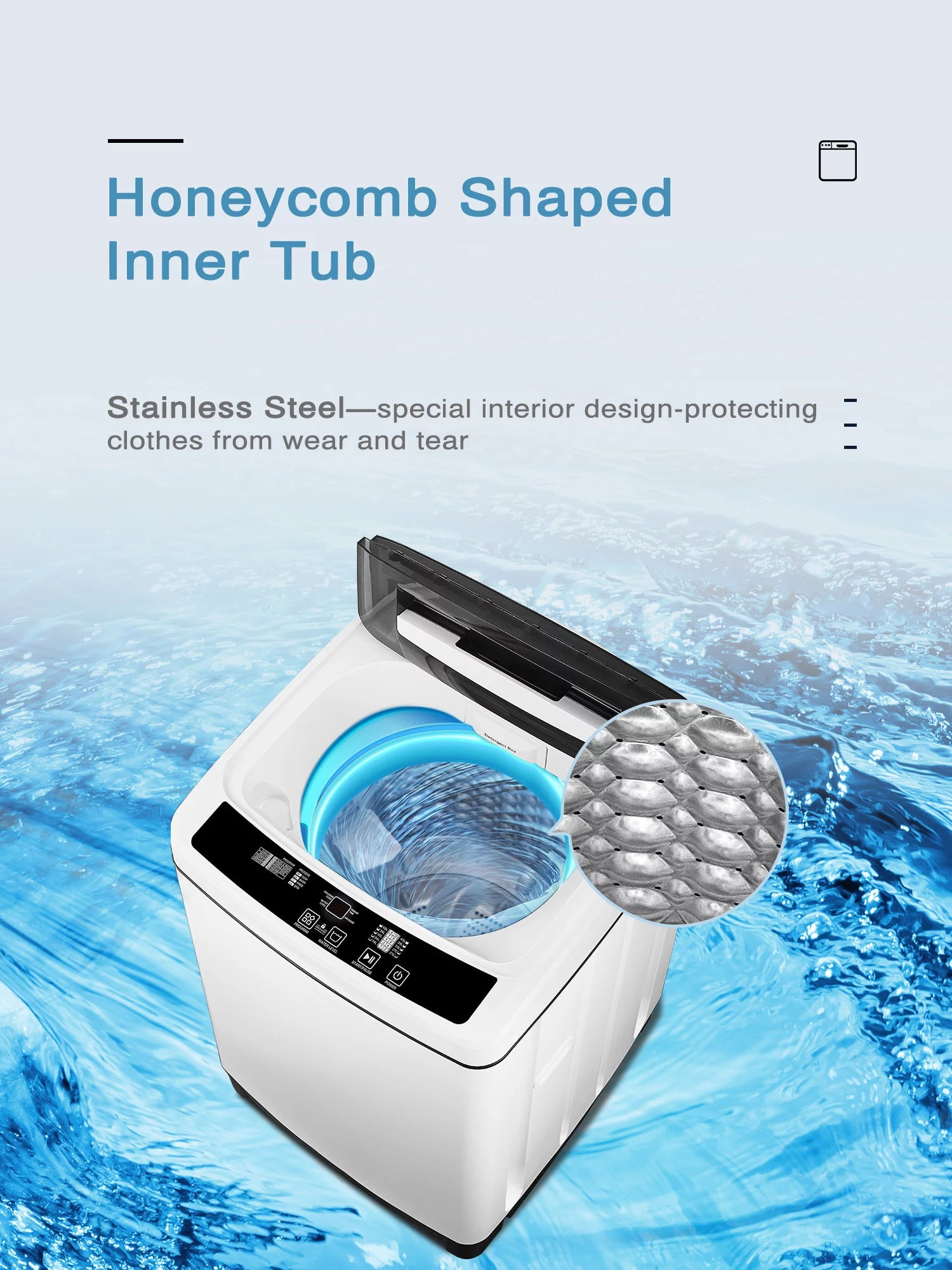 Portable Washing Machine, Compact Washer with Drain Pump, 11lbs Capacity V103554