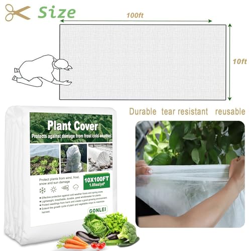 Plant Covers Freeze Protection 10x50ft Garden Floating Row Cover Vegetable Frost Blanket Winter Frost Cloth Y246728