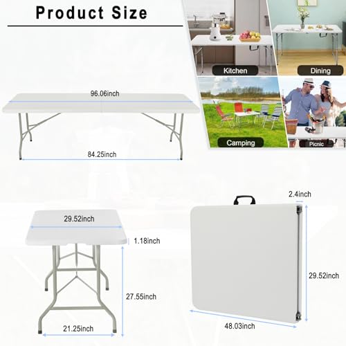 Heavy Duty Portable Folding Table for Dining, Parties, and Camping E6001