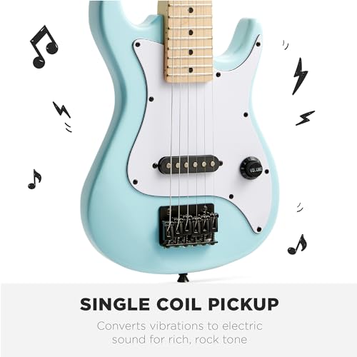 30in Kids Electric Guitar Beginner Starter Kit with Amplifier, Metallic Blue U78618