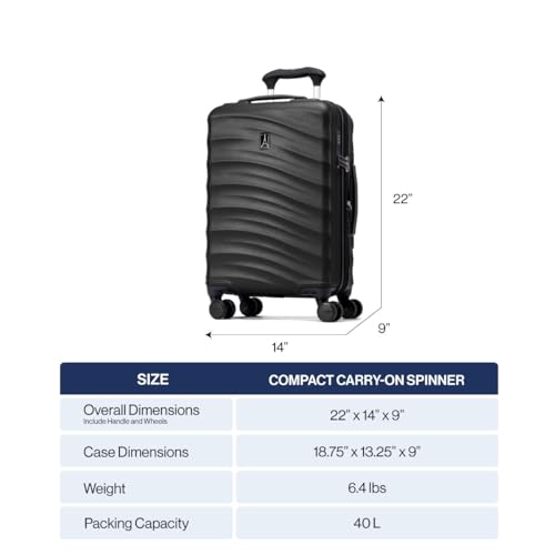 Hardside Expandable Carry-On Luggage with 8 Spinner Wheels and TSA Lock J560758