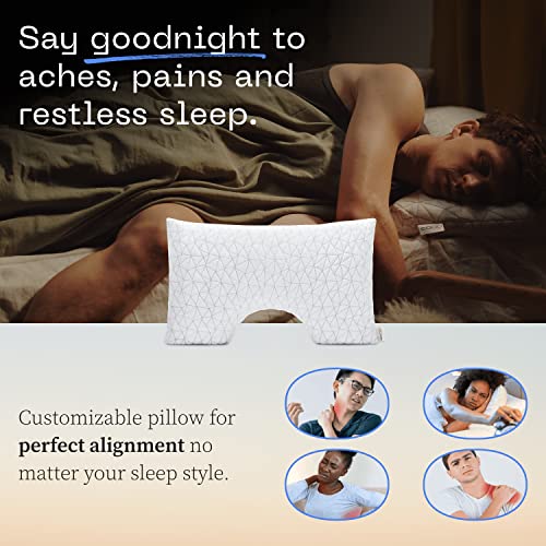 Adjustable Queen Bed Pillow, Cross Cut Memory Foam, Medium Firm for Side and Back Sleepers Q8246