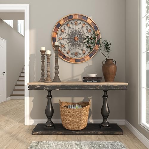Metal Fleur De Lis Wall Decor with Perforated Details, 25 x 23 Inch O96116