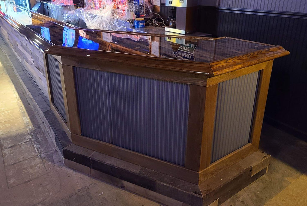 Rustic Corrugated Metal Wainscoting Wall Panels in Antique Grey I4999