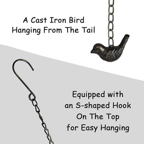 Rain Chain for Gutters Downspouts, Metal Decorative Hanging Chime, 8.5 Feet, Copper F925767