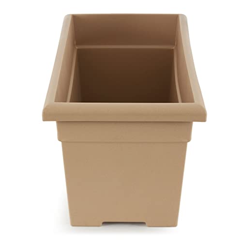 28 Inch Rectangular Planter Box - Lightweight Plastic Outdoor Plant Pot with Drainage I2282