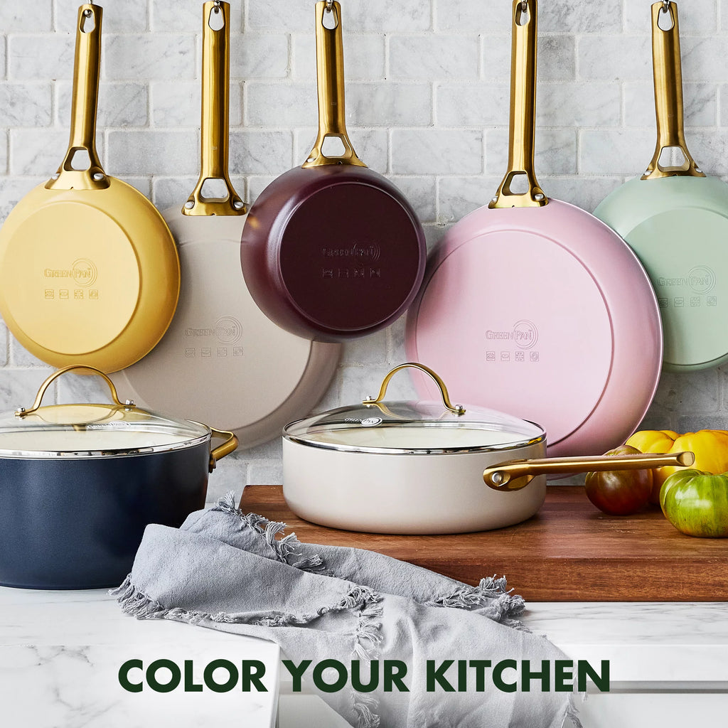 Healthy Ceramic Nonstick 10-Piece Cookware Set, Blush Pink B548993