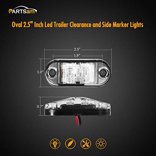 2.5 Inch Oval Amber LED Side Marker Lights for Trailer Truck Boat Marine L542216
