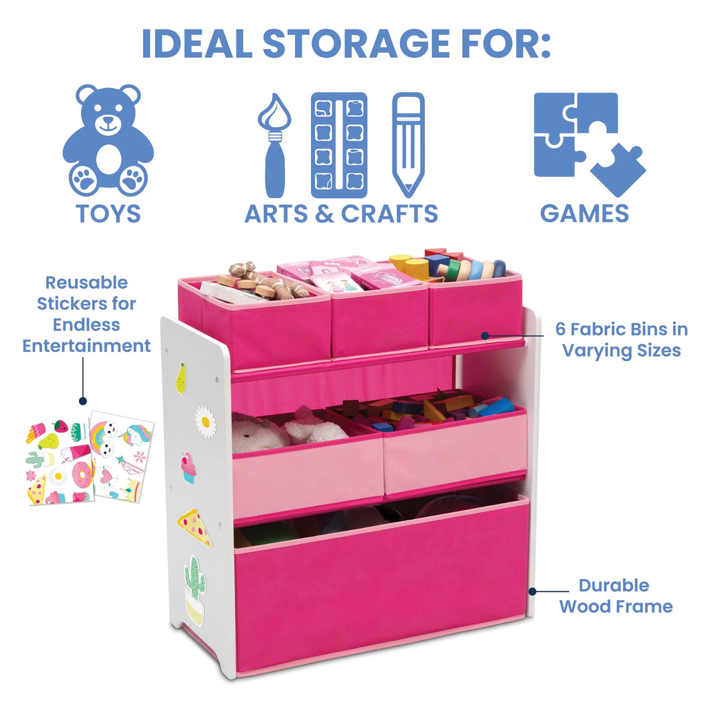 Toy Organizer, White/Pink U367