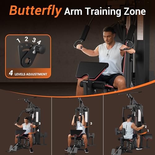Home Gym Equipment with 150LBS Weight Stack and Pulley System Y2817