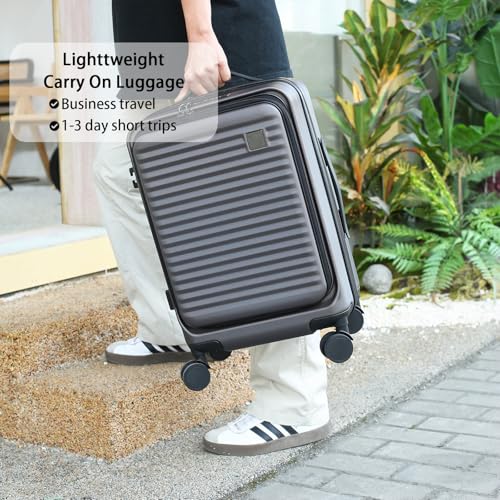 Expandable Carry-On Luggage, Hardside, Spinner Wheels, TSA Lock, 20-Inch U64815