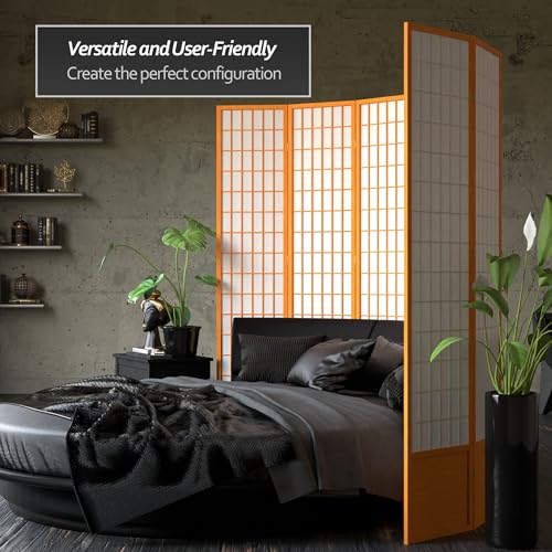 7 ft. Tall Window Pane Shoji Screen Room Divider, 3 Panels T5246