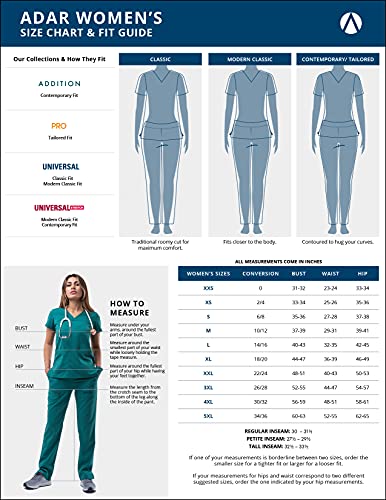 Notched V-Neck Scrub Top & Skinny Cargo Scrub Pants Set J923