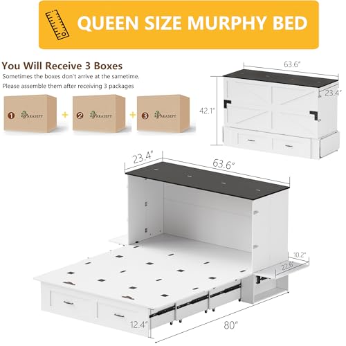 Murphy Bed Queen with Storage and Charging Station H86750