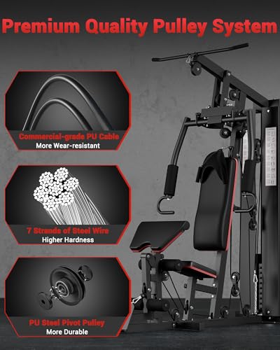 Full Body Home Gym Machine with 150LBS Weight Stack E5831
