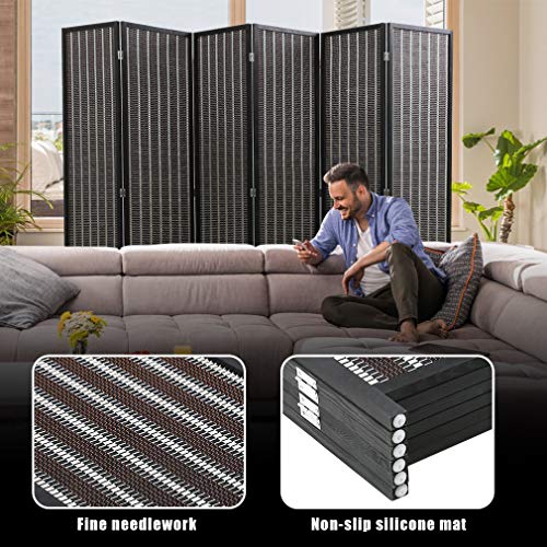 Bamboo Room Divider 6 Panel Folding Privacy Screen for Home L99111