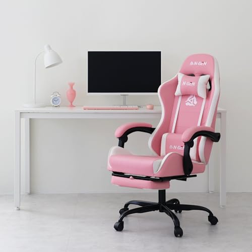 Ergonomic High Back Gaming Chair with Footrest PU Leather Recliner O1049