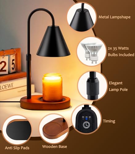 Candle Warmer Lamp with Timer, Adjustable Height and Dimmable Light H268662