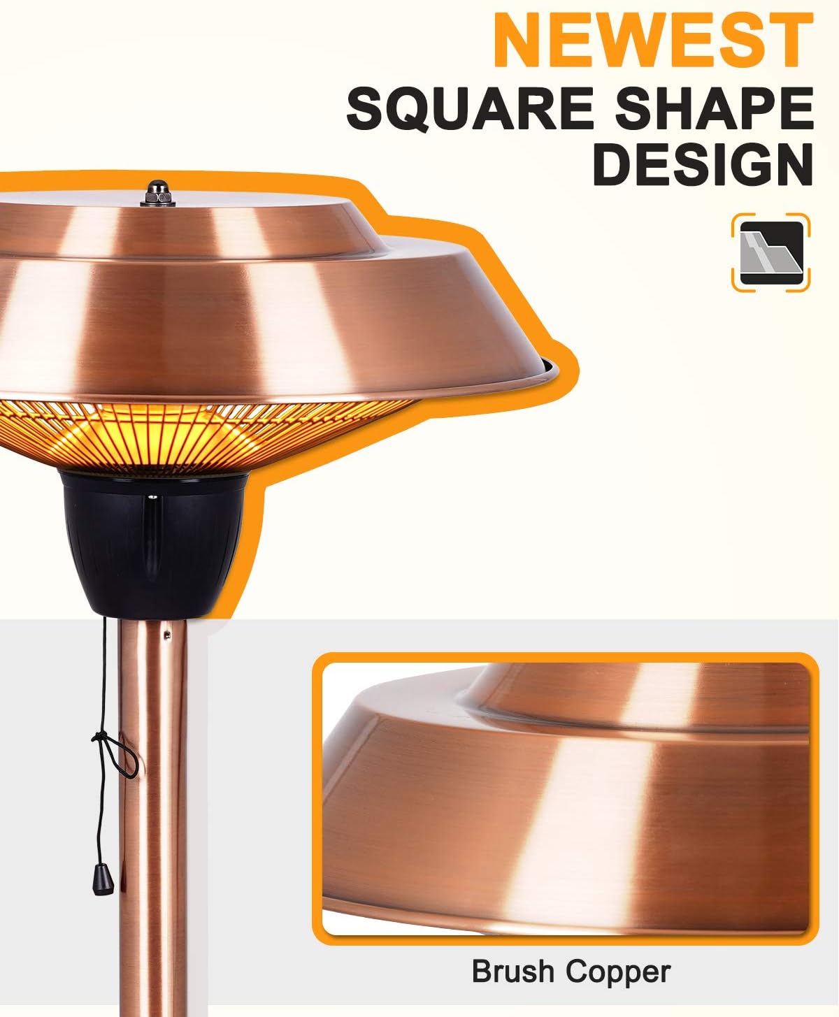 Electric Patio Heater, 1500W Infrared Outdoor Tabletop Heater R802