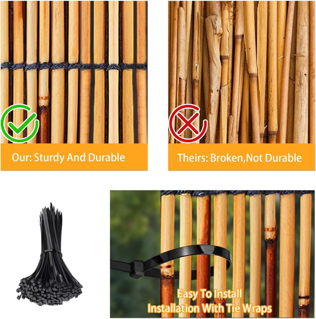 Bamboo Fencing Roll 2x10ft Outdoor Privacy Garden Fence E3317