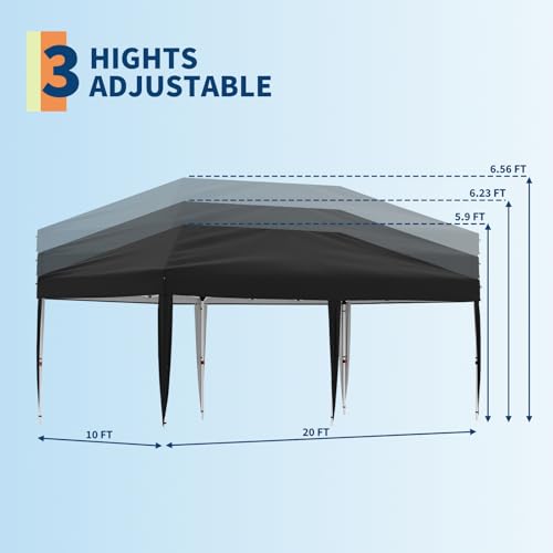 Pop Up Canopy Tent with Roller Bag and Adjustable Height O962