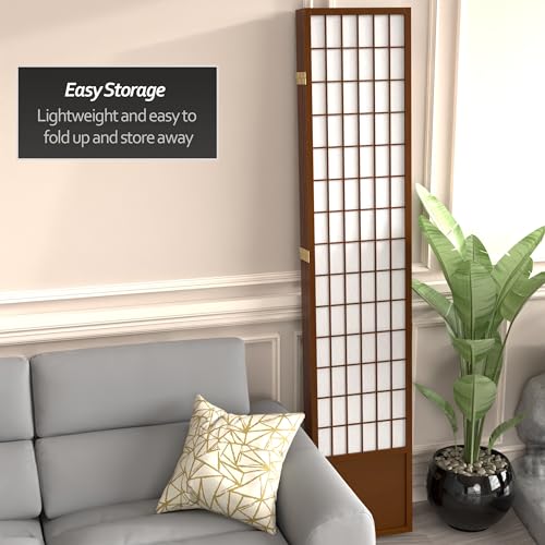 7 ft. Tall Window Pane Shoji Screen Room Divider, 3 Panels T5246