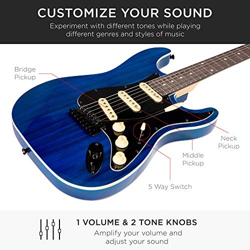 Beginner Electric Guitar Starter Kit with Case, Amp, and Accessories G63095