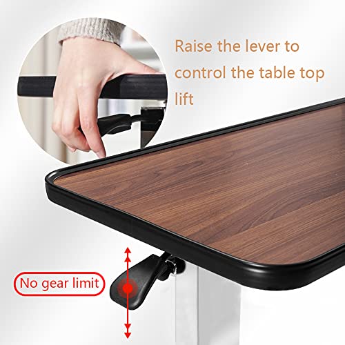Adjustable Overbed Table with Wheels for Meals, Laptop, Writing I4911