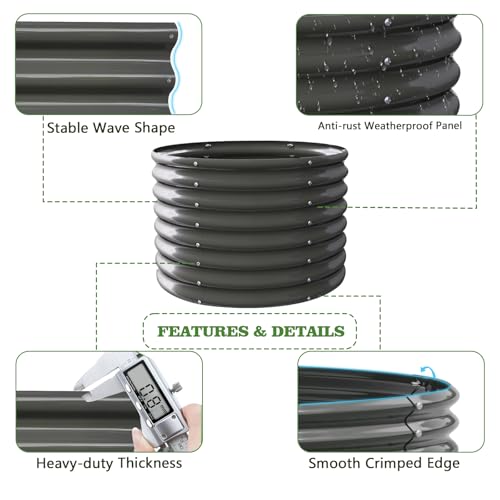 Galvanized Raised Garden Bed Oval Metal Planter Box for Vegetables Flowers A9593