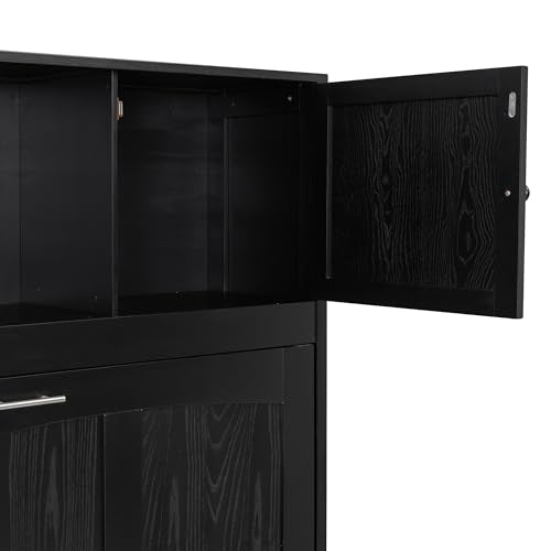 Queen Size Murphy Bed with Cabinet and LED Lights P178570