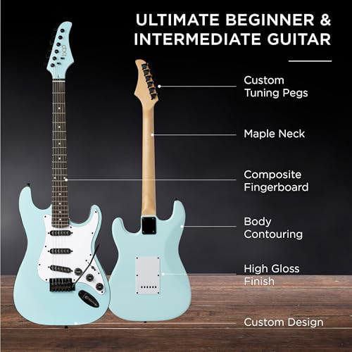 Beginner Electric Guitar Starter Kit with Case, Amp, and Accessories G63095