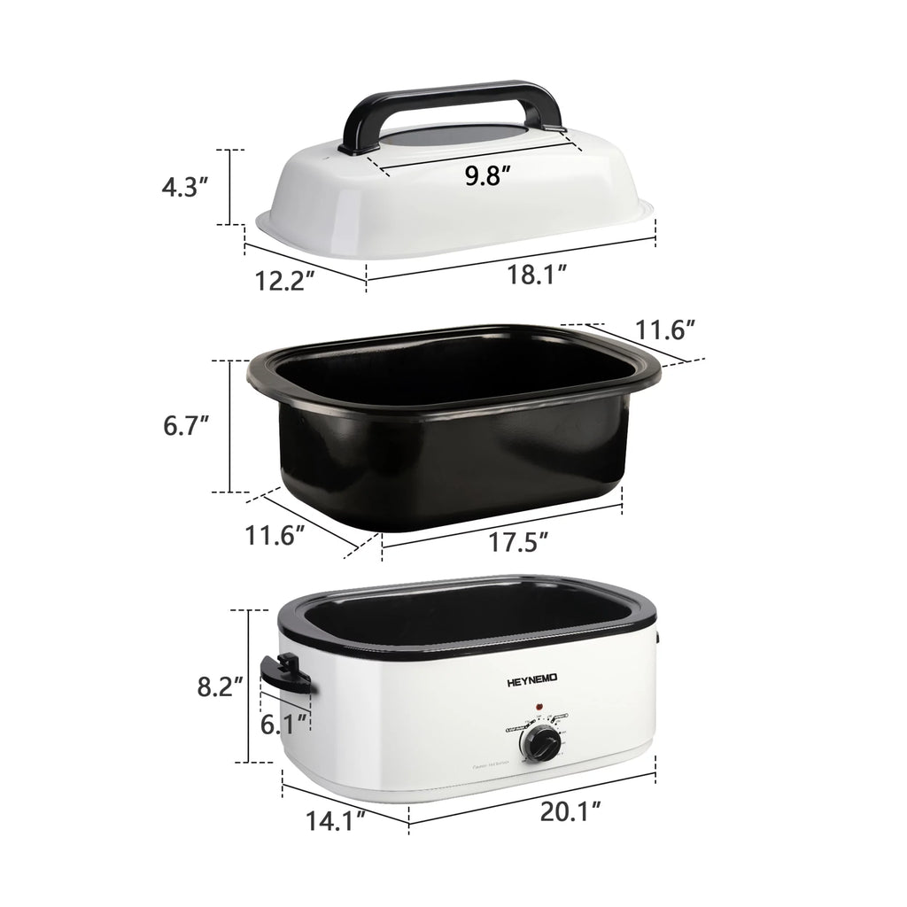 26 Quart Roaster Oven with Self-Basting Lid and Removable Pan W253853