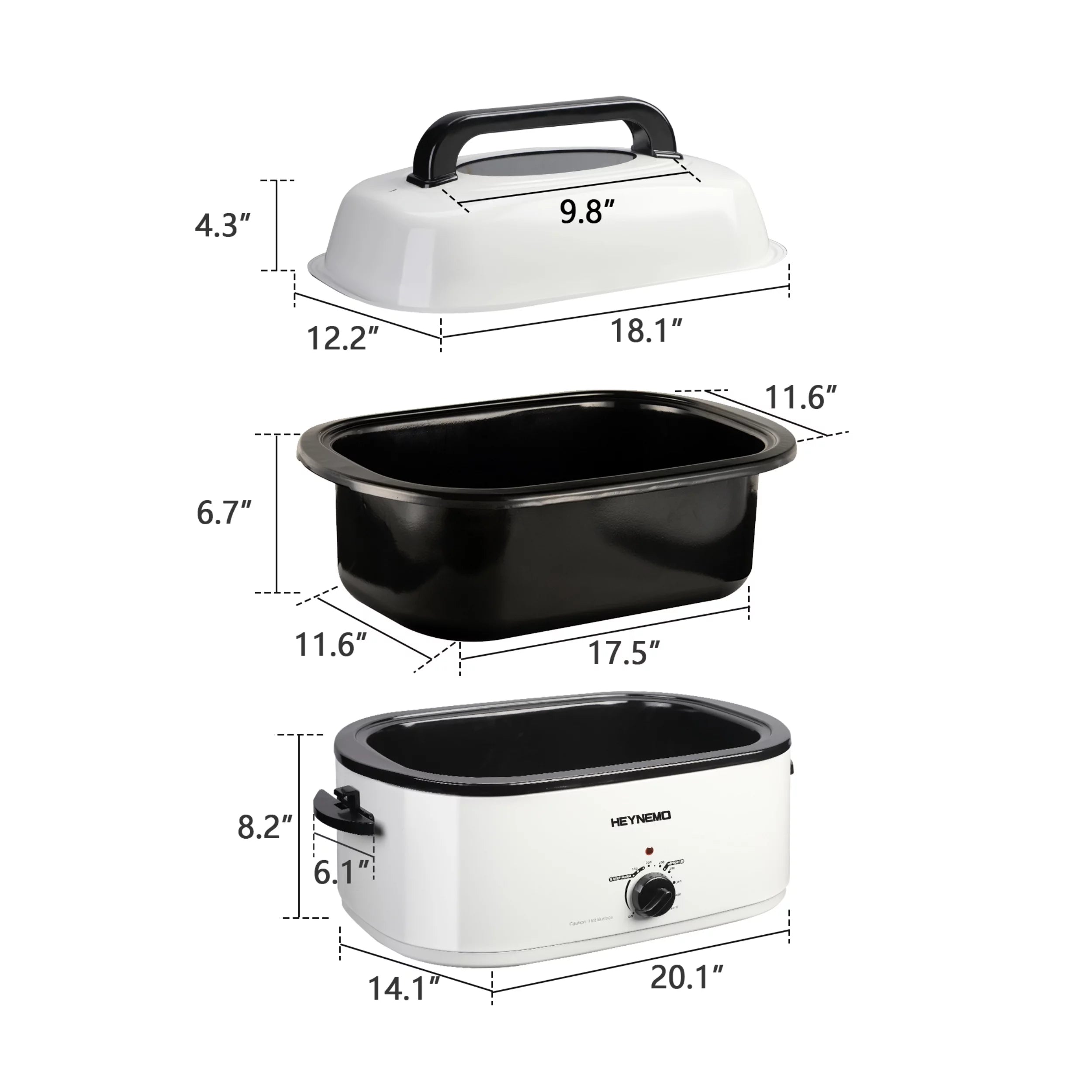 26 Quart Roaster Oven with Self-Basting Lid and Removable Pan W253853