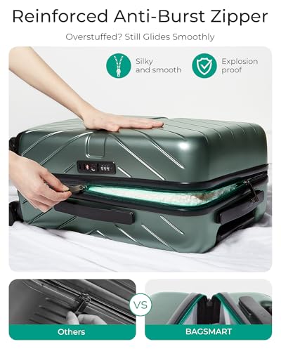 Carry On Luggage 22x14x9 with TSA Lock, Hardside Spinner Suitcase 20 inch Black P3277