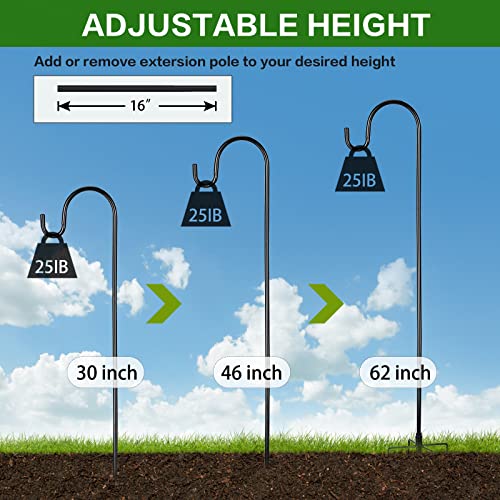 2 PCS Outdoor Garden Shepherds Hooks 35 Inch Metal Stakes D9119