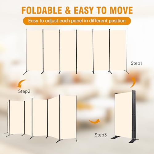 Room Divider Screen 3 Panel Folding Partition with Metal Frame, Grey M4968