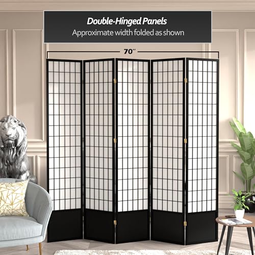 7 ft. Tall Window Pane Shoji Screen Room Divider, 3 Panels T5246