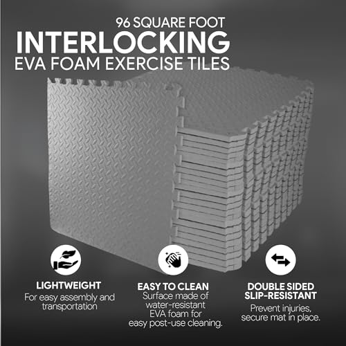 Puzzle Exercise Mat with EVA Foam Interlocking Tiles for MMA, Gymnastics and Home Gym N211438